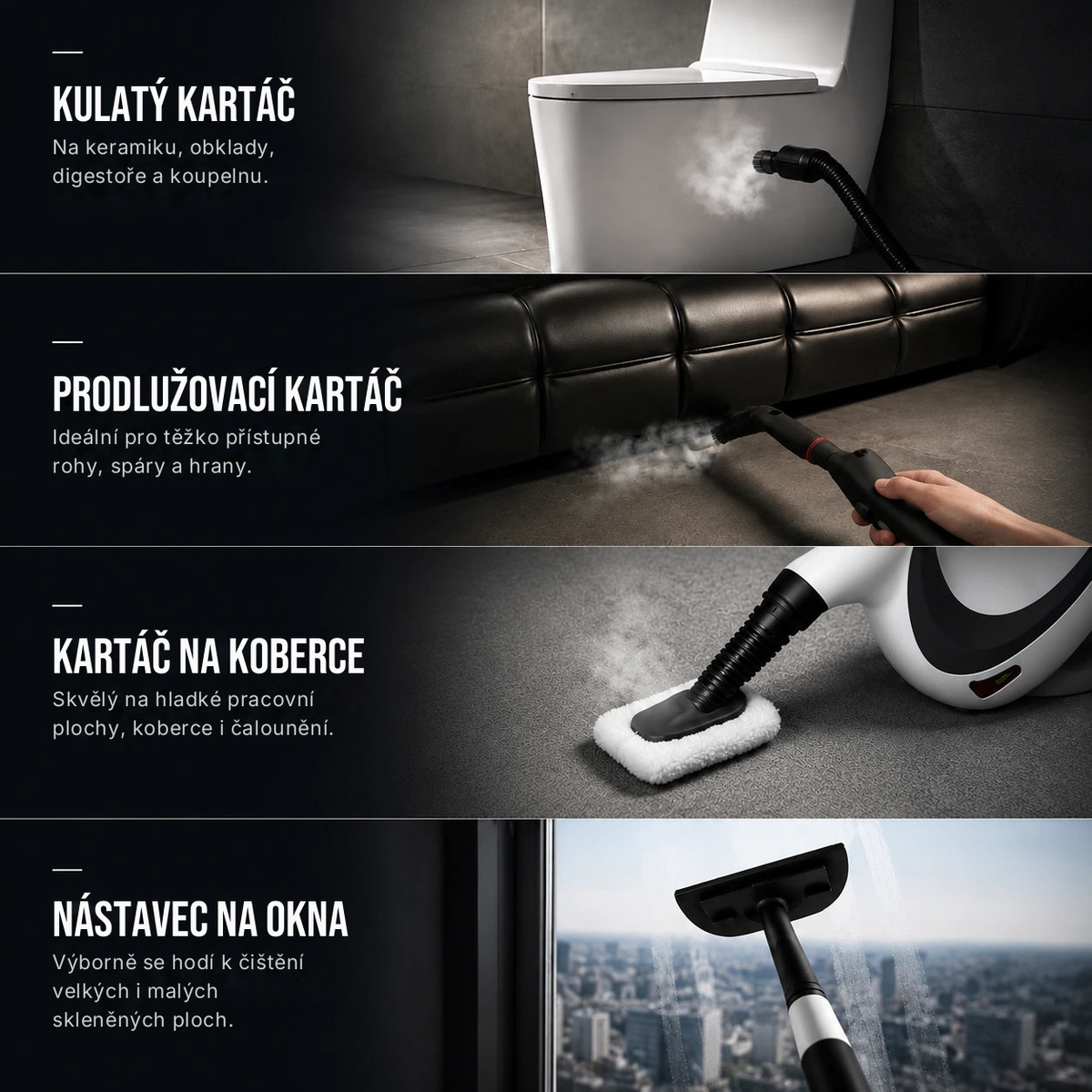 Kartáče a nástavce